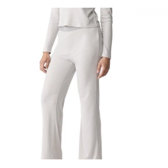 GAP Body Women’s Lounge Sleep Set L Green Top & Gray Pants Ribbed Soft Pajama - Picture 7 of 10